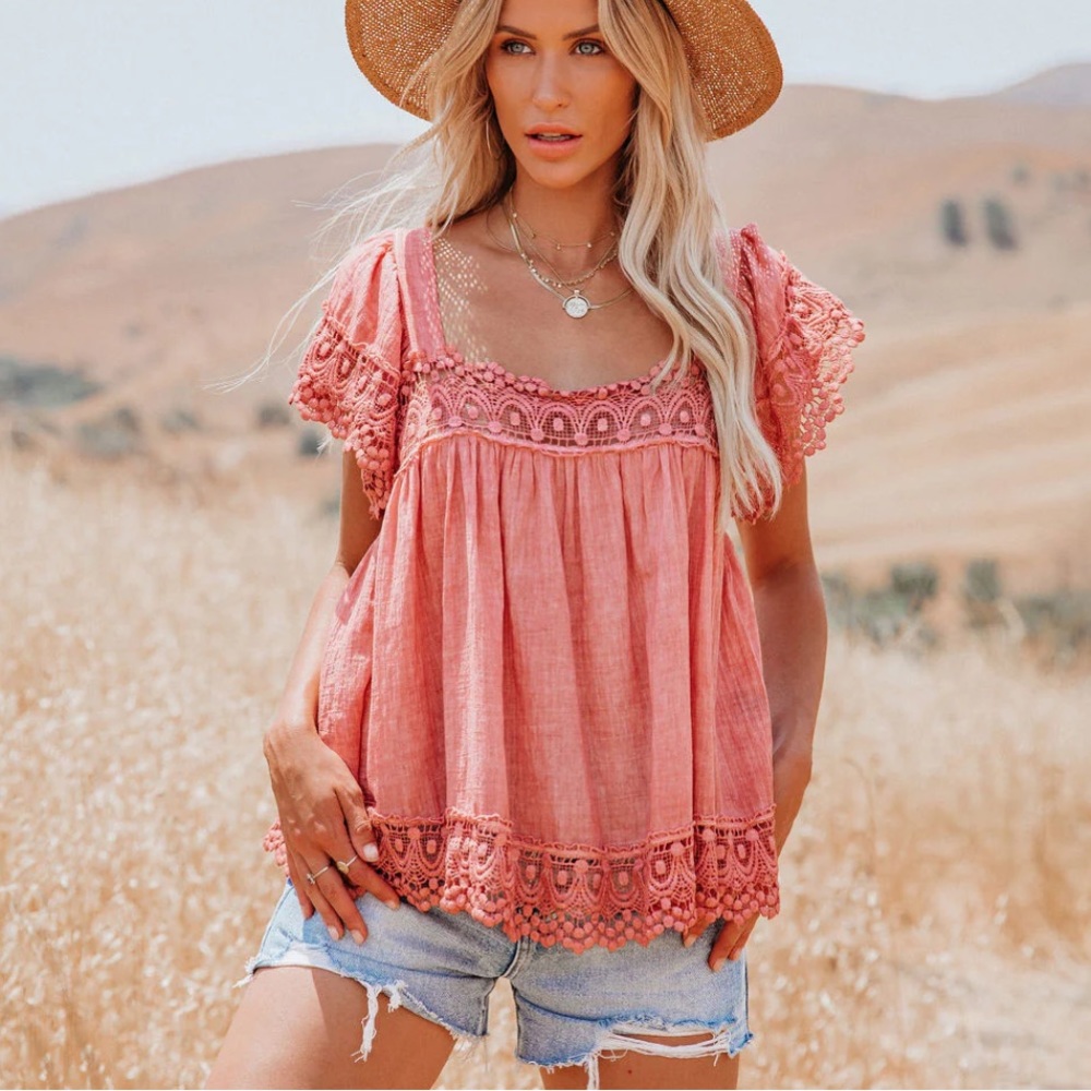 Vici Karina cotton crochet top